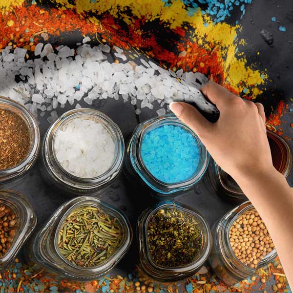 Baharat ve Renkli Tuz Kavanozları Duvar Örtüsü 12500