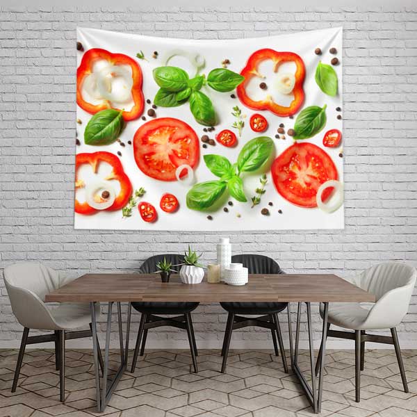 Domates ve Biber Dilimleri Duvar Örtüsü 12507