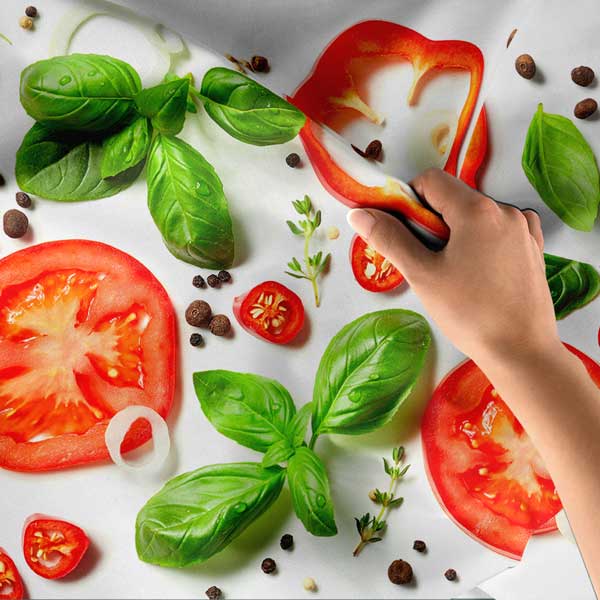 Domates ve Biber Dilimleri Duvar Örtüsü 12507