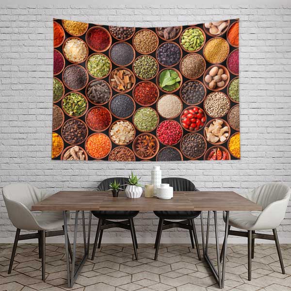 Renkli Baharat Kaseleri Duvar Örtüsü 12498