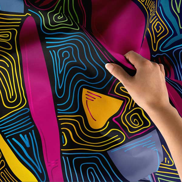 food-art-decoration-12523-04 Renkli Soyut Çatal Kaşık Tasarımlı Duvar Örtüsü 12523