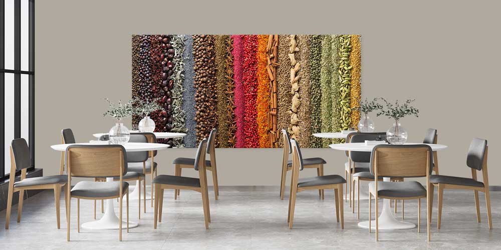 Renkli Baharat Çeşitleri Temalı Büyük Ebat Duvar Dekoru – 12407