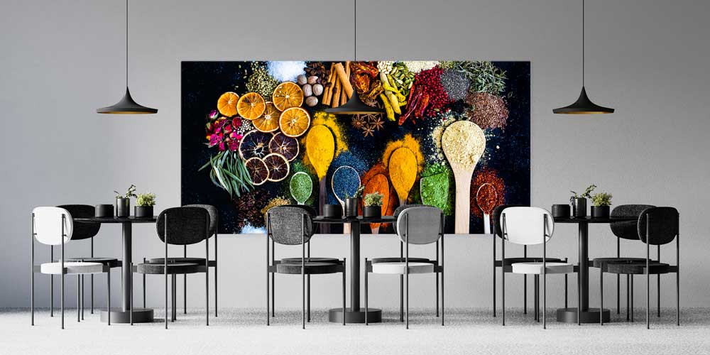 Renkli Baharat ve Kurutulmuş Bitkiler Temalı Büyük Ebat Duvar Dekoru – 12409