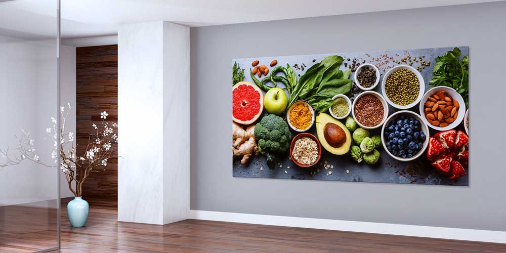 Doğal Sebze ve Meyve Kompozisyonlu Büyük Ebat Duvar Dekoru – 12411