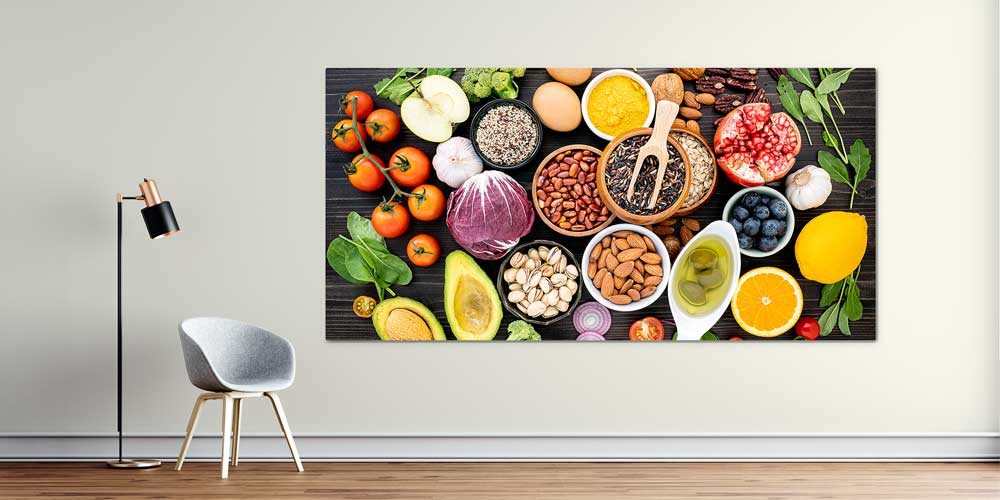 Renkli Sebze, Meyve ve Bakliyat Temalı Büyük Ebat Duvar Dekoru – 12412