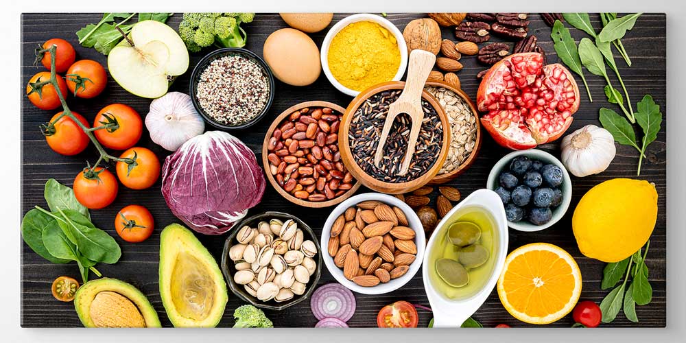 Renkli Sebze, Meyve ve Bakliyat Temalı Büyük Ebat Duvar Dekoru – 12412