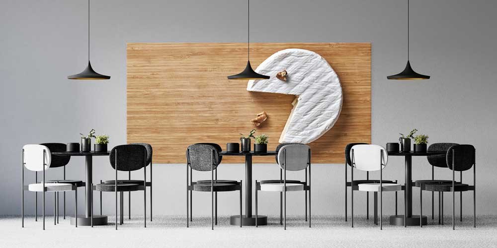 Peynir ve Ceviz Temalı Minimalist Büyük Ebat Duvar Dekoru – 12404