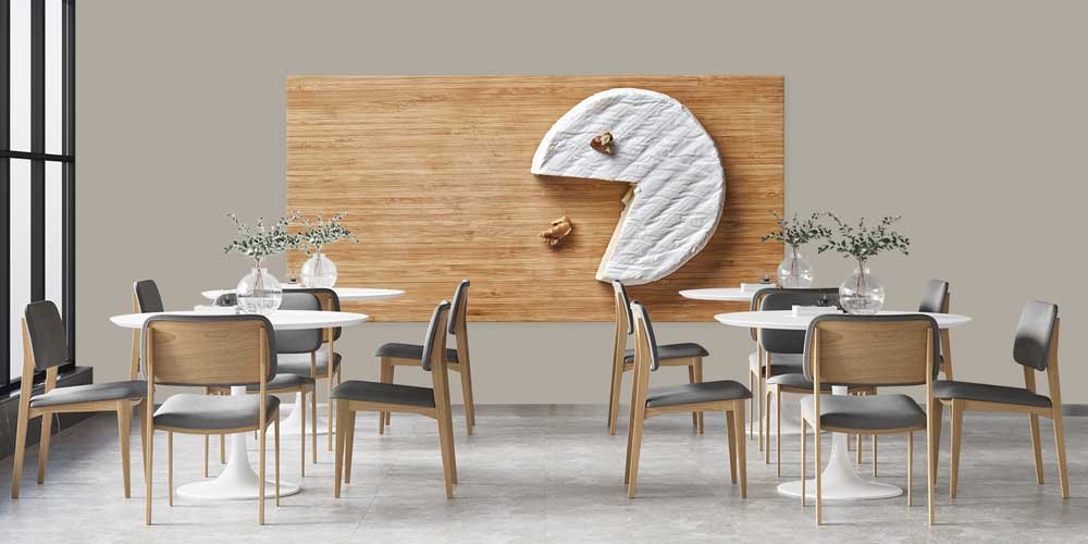 Peynir ve Ceviz Temalı Minimalist Büyük Ebat Duvar Dekoru – 12404