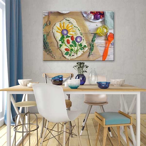 Sebzeli Sanat Ekmek Görselli Mutfak Duvar Tablosu – 12240