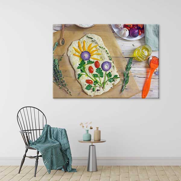 Sebzeli Sanat Ekmek Görselli Mutfak Duvar Tablosu – 12240