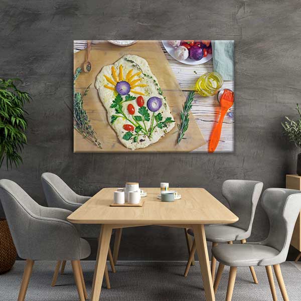 Sebzeli Sanat Ekmek Görselli Mutfak Duvar Tablosu – 12240