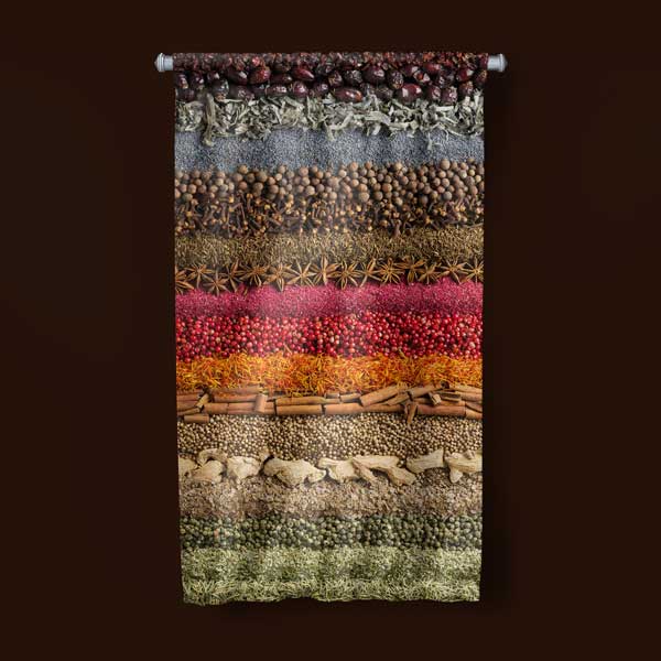 Renkli Baharat Katmanları Desenli Duvar Flaması 12599