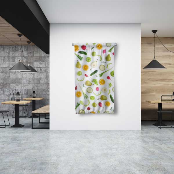 food-wall-art-banner-12602-00 Sebze ve Meyve Desenli Mutfak Sanatı Duvar Flaması 12602