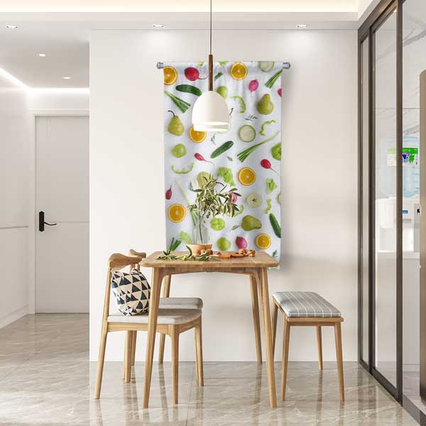 Sebze ve Meyve Desenli Mutfak Sanatı Duvar Flaması 12602