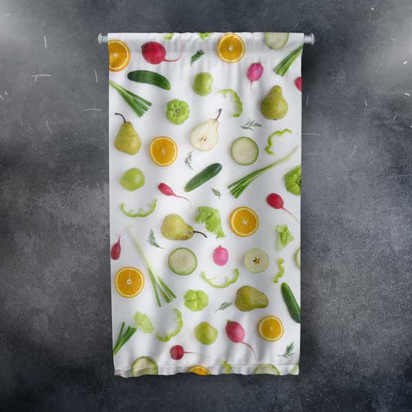 Sebze ve Meyve Desenli Mutfak Sanatı Duvar Flaması 12602