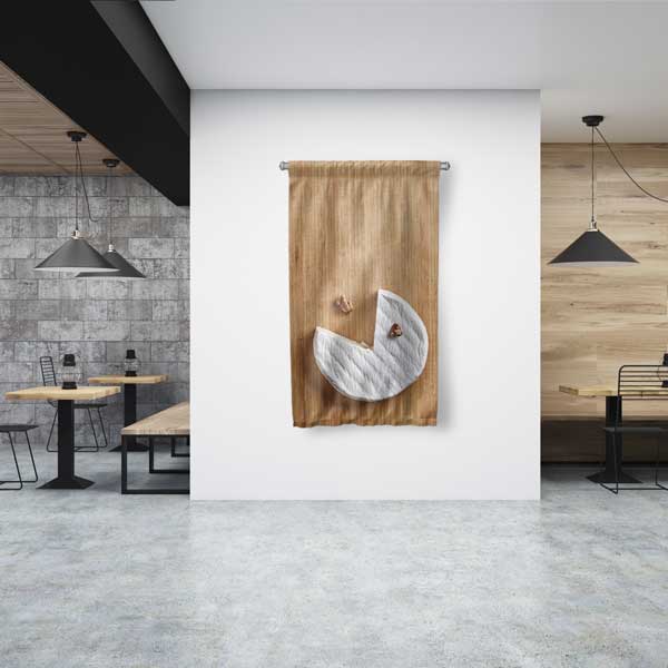 food-wall-art-banner-12606-00 Peynir ve Ceviz Temalı Mutfak Sanatı Duvar Flaması 12606