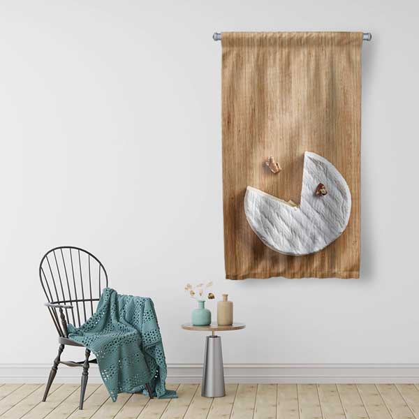 Peynir ve Ceviz Temalı Mutfak Sanatı Duvar Flaması 12606