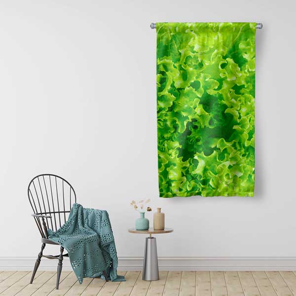 Yeşil Marul Dokulu Duvar Flaması Kumaş Baskı 12610