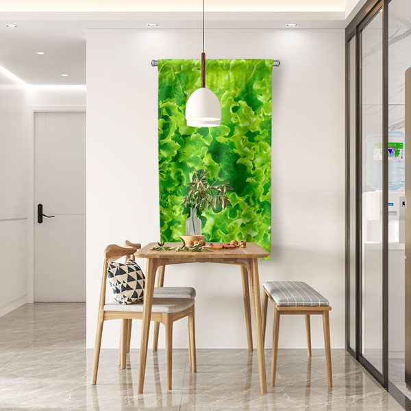 Yeşil Marul Dokulu Duvar Flaması Kumaş Baskı 12610