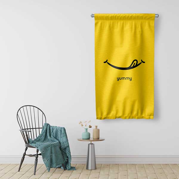 Yummy Yazılı Minimal Duvar Flaması Kumaş Baskı 12612