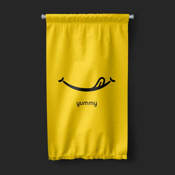 Yummy Yazılı Minimal Duvar Flaması Kumaş Baskı 12612