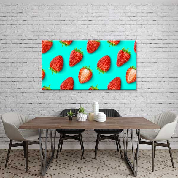 food-wall-art-canvas-12261-01 Çilek Desenli Modern Duvar Tablosu – 12261