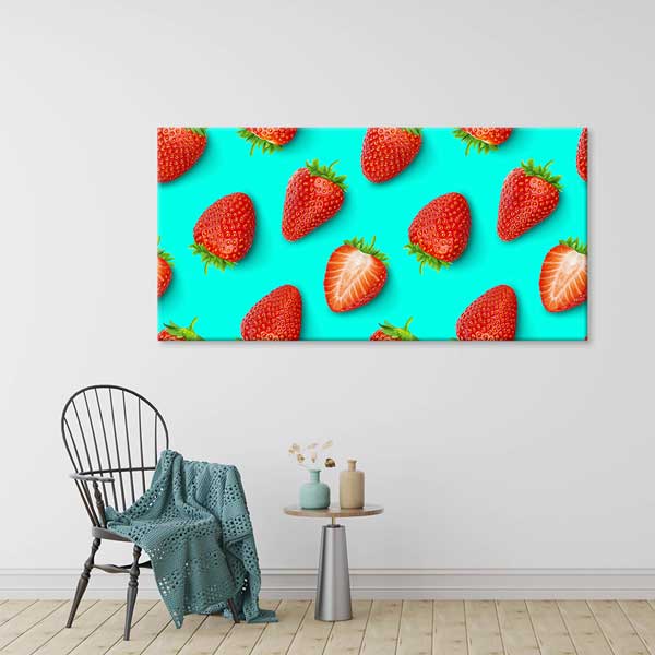 food-wall-art-canvas-12261-02 Çilek Desenli Modern Duvar Tablosu – 12261
