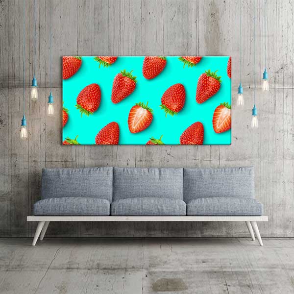food-wall-art-canvas-12261-05 Çilek Desenli Modern Duvar Tablosu – 12261