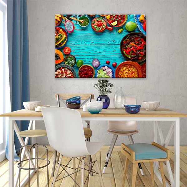 Meksika Sofrası Temalı Canlı Renkli Kanvas Duvar Tablosu – 12226
