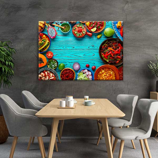 Meksika Sofrası Temalı Canlı Renkli Kanvas Duvar Tablosu – 12226