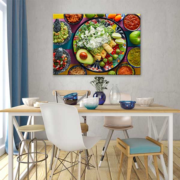 Meksika Sofrası Temalı Canlı Renkli Kanvas Duvar Tablosu – 12227