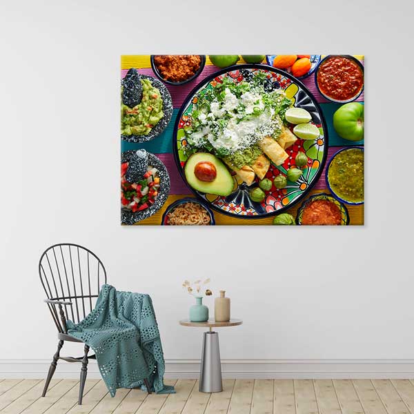 Meksika Sofrası Temalı Canlı Renkli Kanvas Duvar Tablosu – 12227