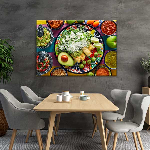 Meksika Sofrası Temalı Canlı Renkli Kanvas Duvar Tablosu – 12227