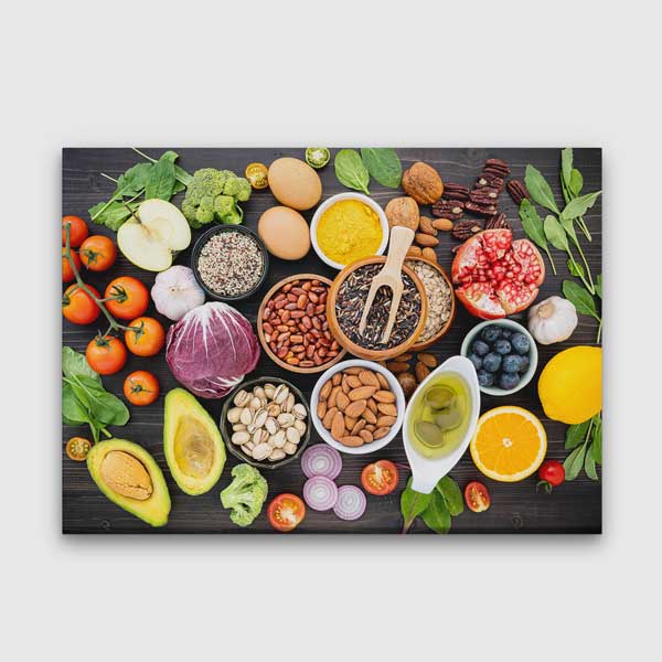 Sağlıklı Besinler ve Doğal Gıdalar Temalı Kanvas Duvar Tablosu – 12230
