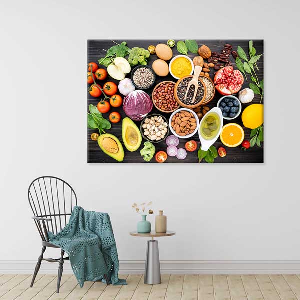 food-wall-art-decor-12230-03 Sağlıklı Besinler ve Doğal Gıdalar Temalı Kanvas Duvar Tablosu – 12230