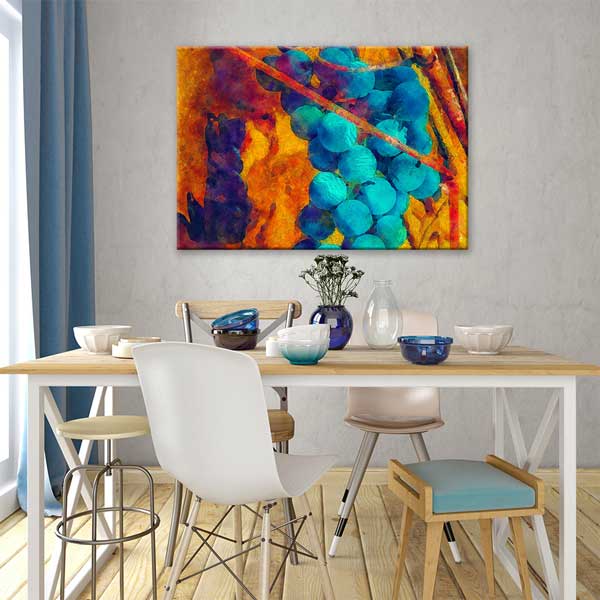 Soyut Üzüm Desenli Sanatsal Kanvas Duvar Tablosu – 12233