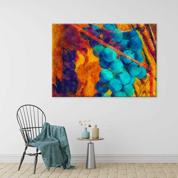 Soyut Üzüm Desenli Sanatsal Kanvas Duvar Tablosu – 12233