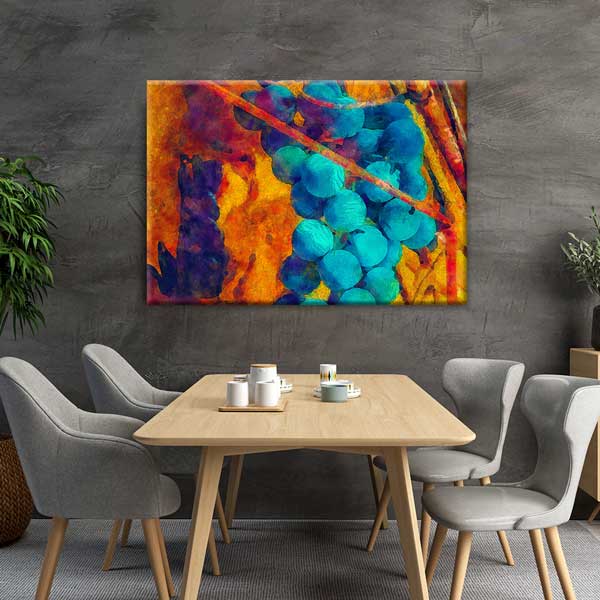 Soyut Üzüm Desenli Sanatsal Kanvas Duvar Tablosu – 12233