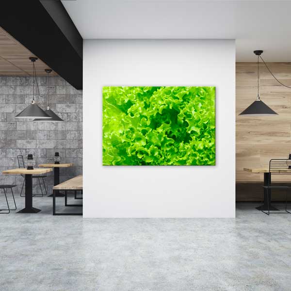 Yeşil Marul Yaprakları Detaylı Mutfak Sanatı Duvar Tablosu – 12246