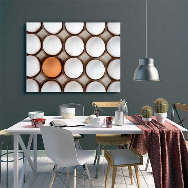 food-wall-art-decor-12247-01 Kahverengi Yumurtalar Arasında Farklılık Temalı Mutfak Sanatı Kanvas Tablo – 12247