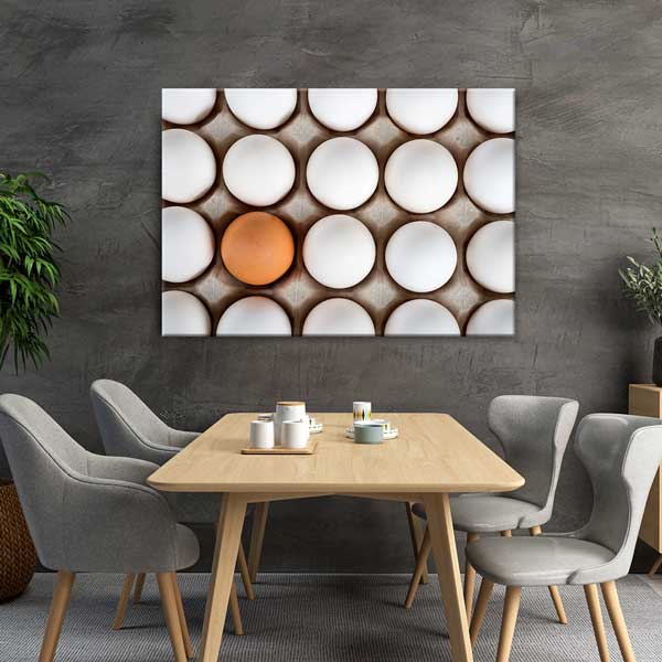 food-wall-art-decor-12247-04 Kahverengi Yumurtalar Arasında Farklılık Temalı Mutfak Sanatı Kanvas Tablo – 12247