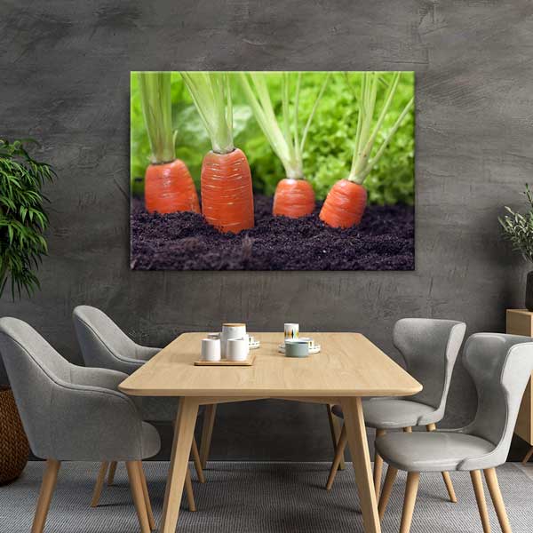 Topraktan Yükselen Havuçlar Temalı Mutfak Sanatı Kanvas Tablo – 12252