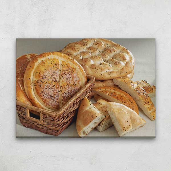 Taze Pide ve Ekmekler Temalı Mutfak Sanatı Kanvas Tablo – 12255