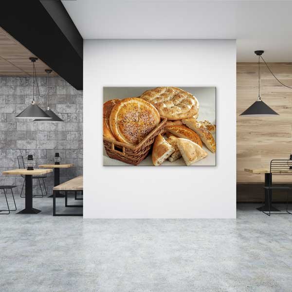 Taze Pide ve Ekmekler Temalı Mutfak Sanatı Kanvas Tablo – 12255