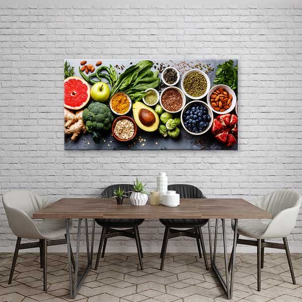 Doğal ve Sağlıklı Gıdalar Temalı Mutfak Sanatı Kanvas Tablo – 12258