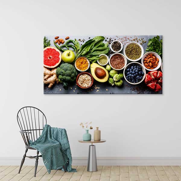 Doğal ve Sağlıklı Gıdalar Temalı Mutfak Sanatı Kanvas Tablo – 12258