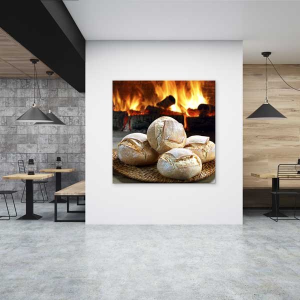 Taş Fırında Pişmiş Ekmekler Temalı Rustik Mutfak Dekoru Kanvas Tablo – 12284