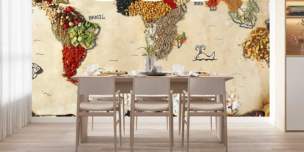 Baharatlarla Ülkeler Haritası Duvar Kağıdı 12289