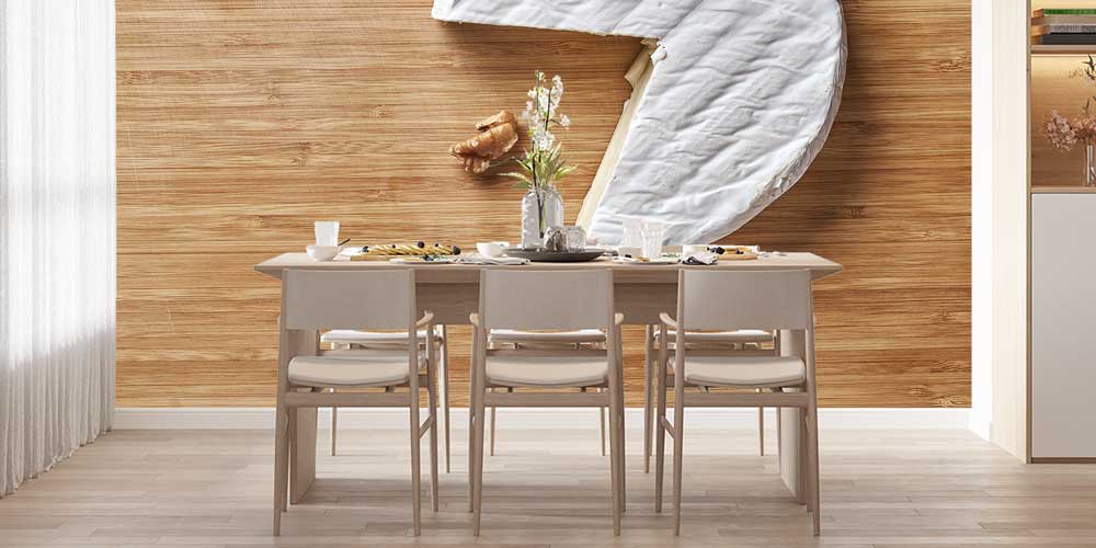 Peynir ve Ceviz Detaylı Minimalist Duvar Kağıdı 12302