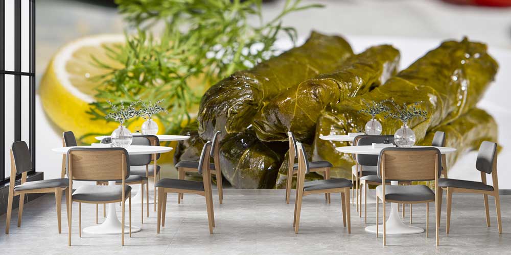 Anadolu Mutfağı Yaprak Sarma Temalı Duvar Kağıdı 12400